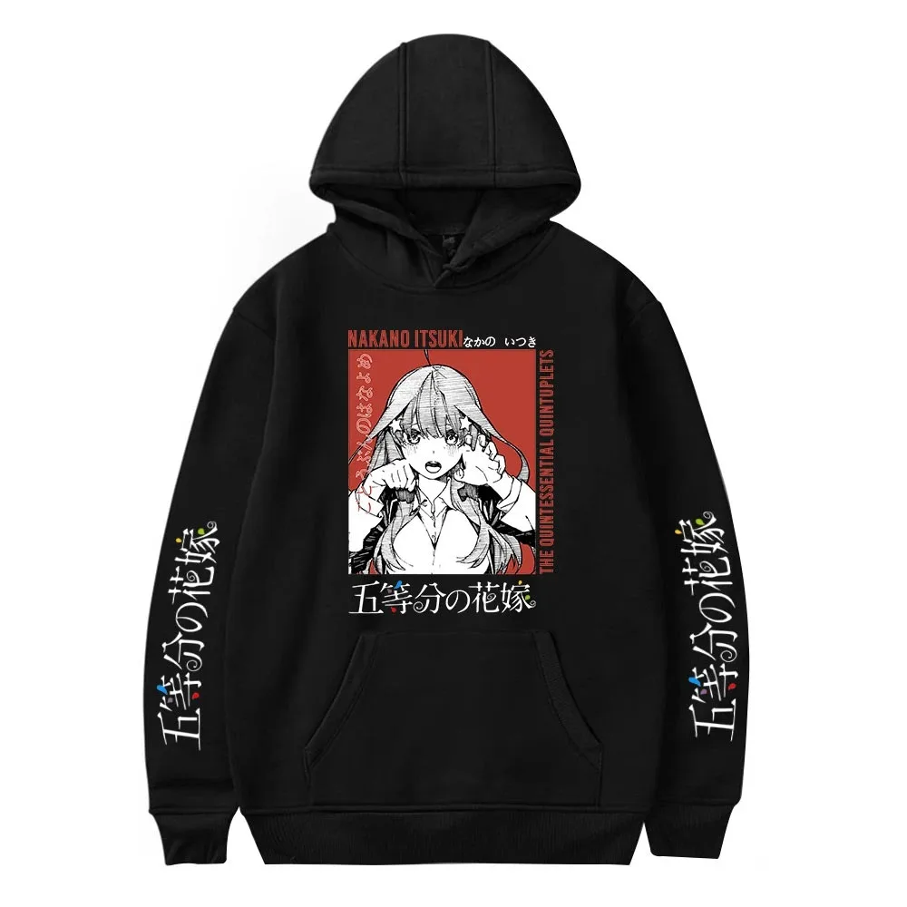 The quintuple quintessential hoodie men women autumn sweater nakano miku cartoon graphic hoodies boys girls pullovers black 2024