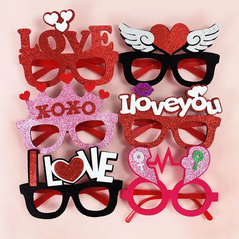 Party Glasses Love Sunglasses Wedding Photo Booth Props Bachelorette Party Valentines Supplies 1Pc handheld photo props