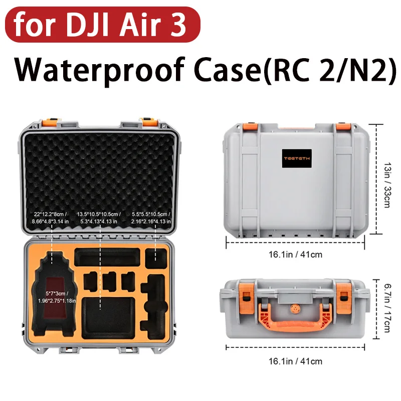 Storage Box for DJI AIR 3 Drone RC 2/N2 Control Safety Explosion-proof Suitcase Drone Waterproof Case for DJI AIR 3 Accessories