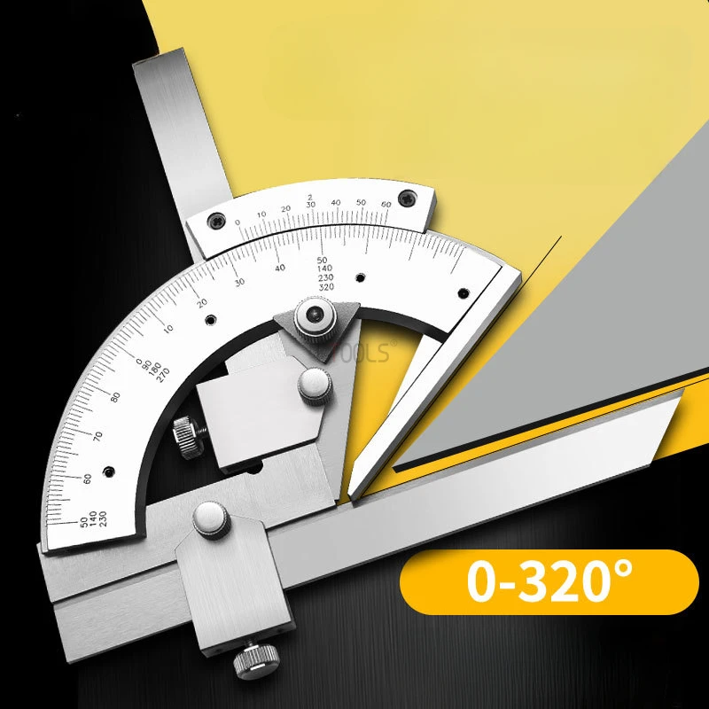 

0-320 ° Measuring Instrument Vernier Angle Ruler Multifunctional Protractor Measurable Inner Outer Corners Precise Angle Ruler