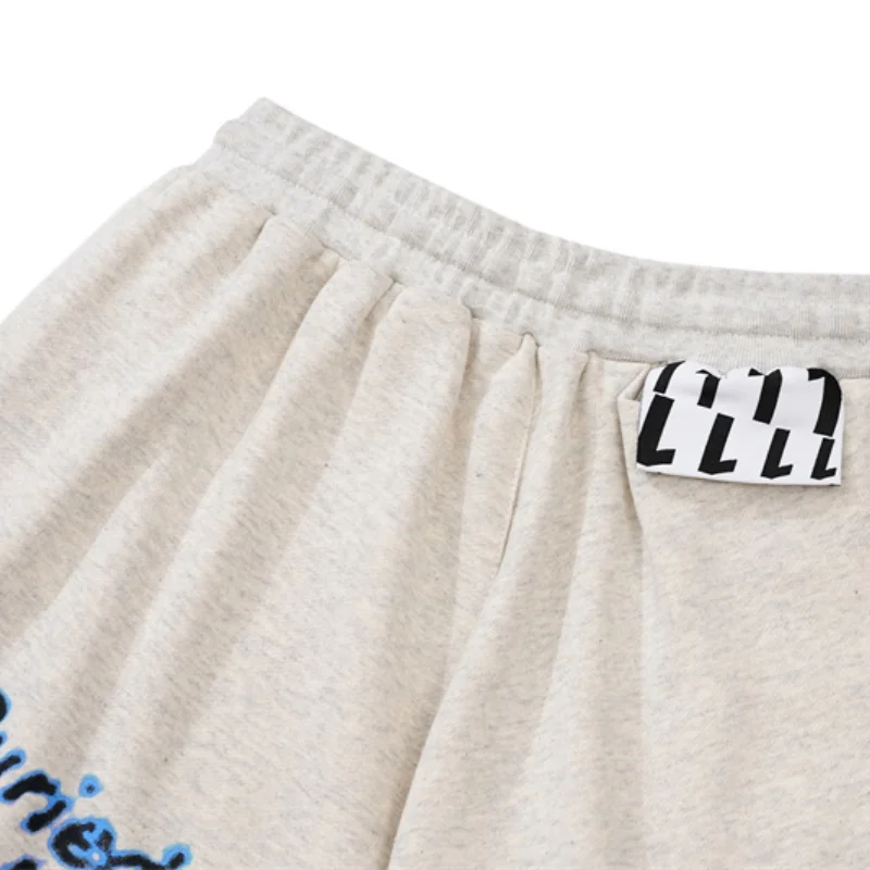 Top Quality 1:1 Streetwear RRR123 Graffiti Letters Print Shorts Mens Womens Trendy Loose Hip Hop Drawstring Breeches 4