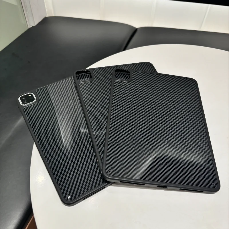 Carbon Fiber Texture Shockproof iPad Case - Hard Cover Protection
