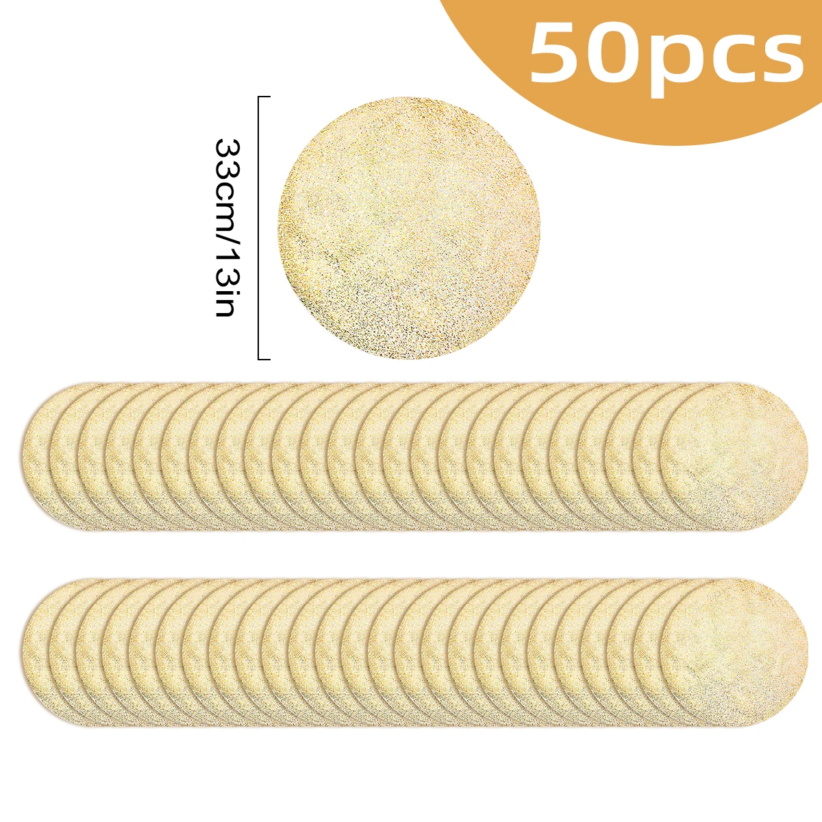 Elegant Gold Foil Disposable Placemats - Set of 13 Round Table Mats for Festive Dining and Home Décor