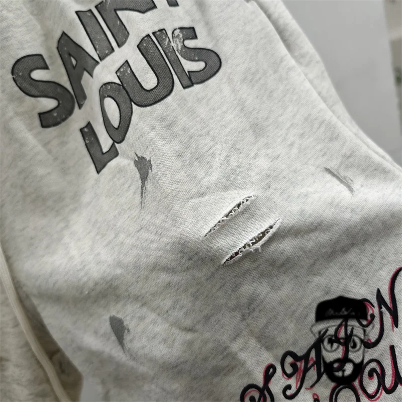 Pantalones Cortos Lavados de Saint Michael para hombre y mujer, loose cotton fabric sports shorts