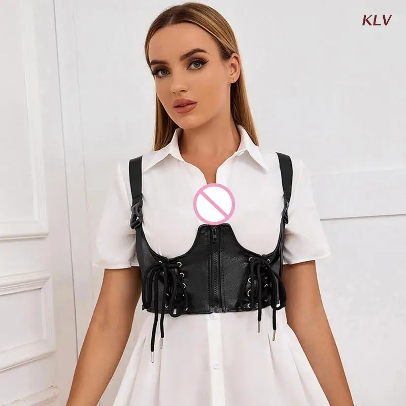 Punk Corset with Suspender Cummerbunds Belts for Women Tight High Waist