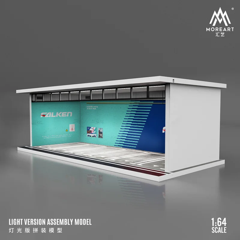 MoreArt 1:64 Original design Famous Car brands & Paint Assemble Diorama LED Lighting Model Car Display Station 3