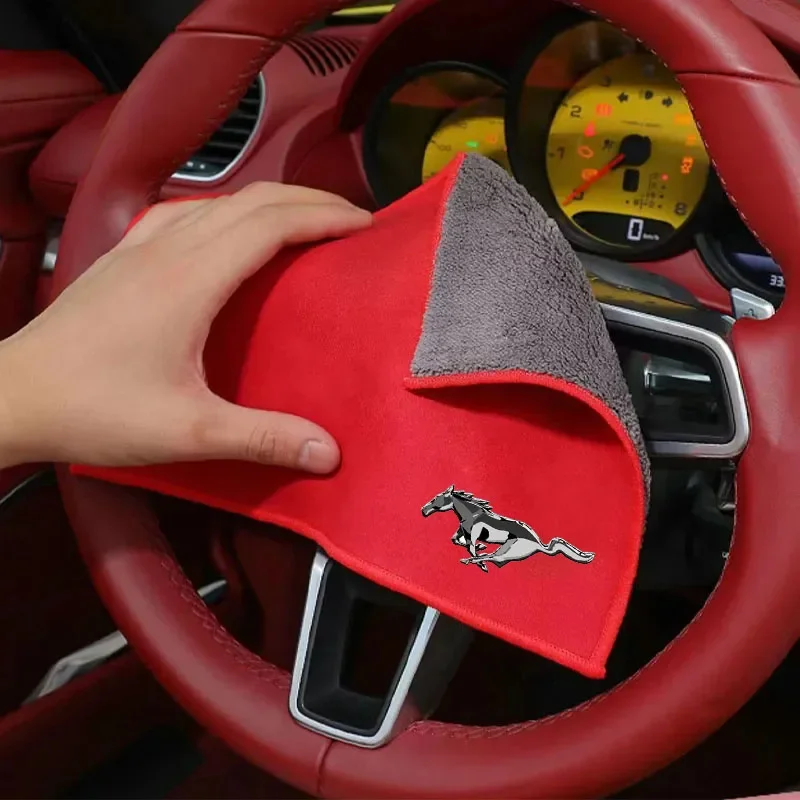 Microfiber Cleaning Car towel Clean Rags Car accessories For Ford Mustang Shelby GT 350 500 Cobra 2005 2009 2014 2015