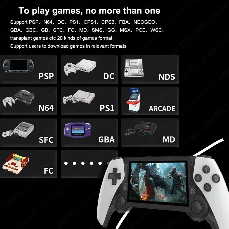Handheld Game 4.3 HD Screen 256G 70000+ Games Dual console Player Retro Portable Video Game For psp ps1 n64 dream cast White M25 - 6