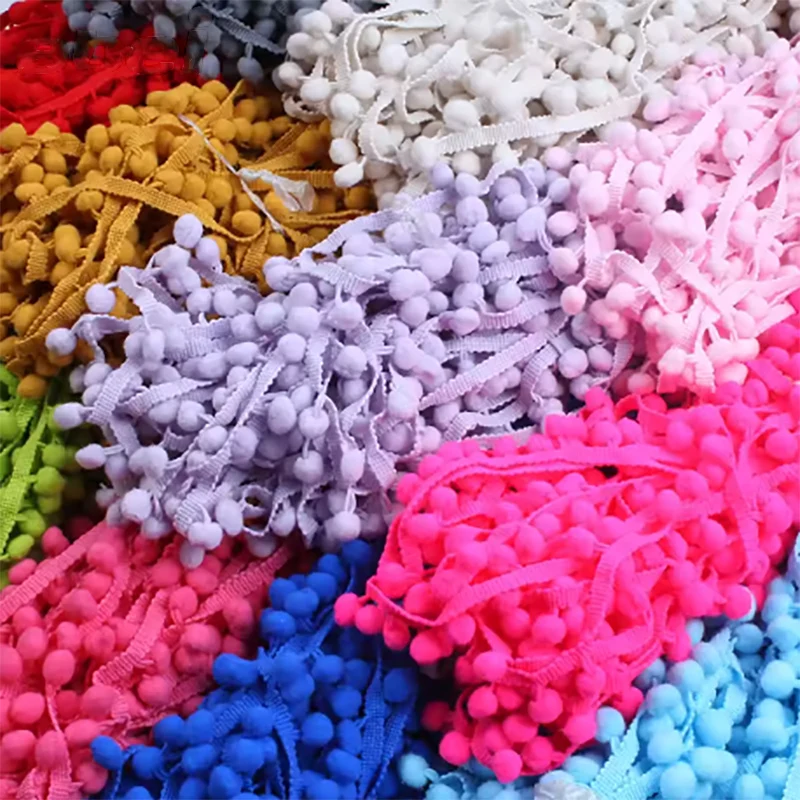 Vibrant Mini Pom Pom Lace Trim for Creative DIY Projects