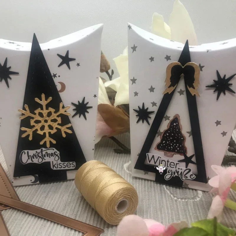 Mmao Craft Metall-Stanzformen, Schneidformen, Stern-Weihnachtsbaum-Rahmen, Scrapbook-Papier-Bastelmesser, Schablonen, Stanzschablonen