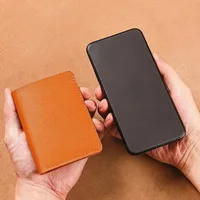 PU leather men's small wallet shorts minimalist women's wallet fashionable ultra-thin credit card bag coin wallet 5