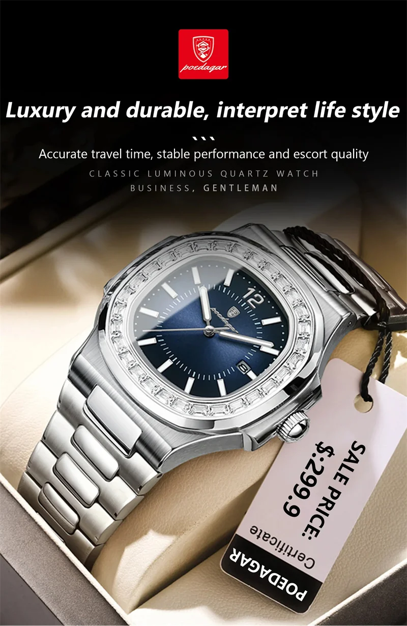 POEDAGAR 918 Men's Watch description image 12