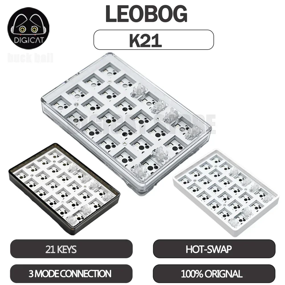 

Leobog K21 Numpad Kits 3 Mode USB/2.4G/Bluetooth Wireless Keyboard Kit 21 Keys Rgb Hot-Swap Customized Mini Numeric Keypad Gifts