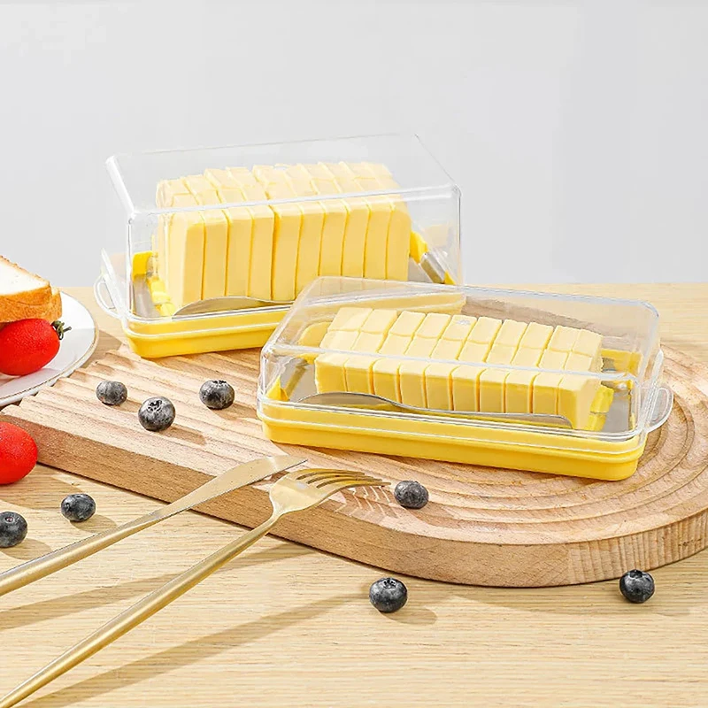 Creative Cheese Butter Cutting Storage Container Butter Cheese Fresh-Keeping Box With Lid Frozen Refrigerator Crisper Box