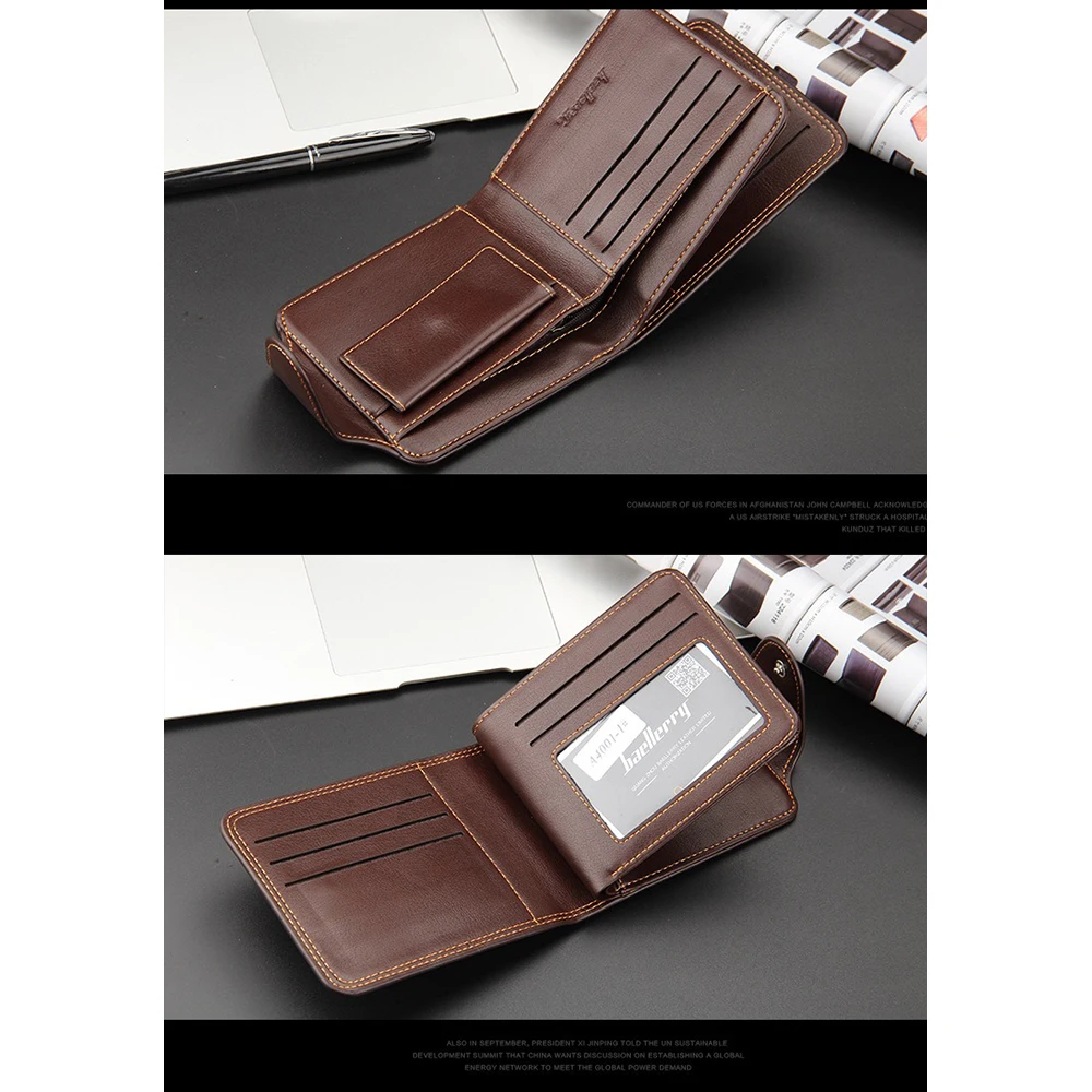 Baellerry Herren-Geldbörse, schmal, RFID-blockierend, kompakt, Vordertasche, 12+ Kartenfächer, PU-Leder – Detail 7