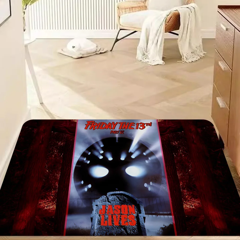 Orror Movie Friday the 13th Floor Mat INS Style Soft Bedroom Floor House Laundry Room Mat Anti-skid Household Carpets 5