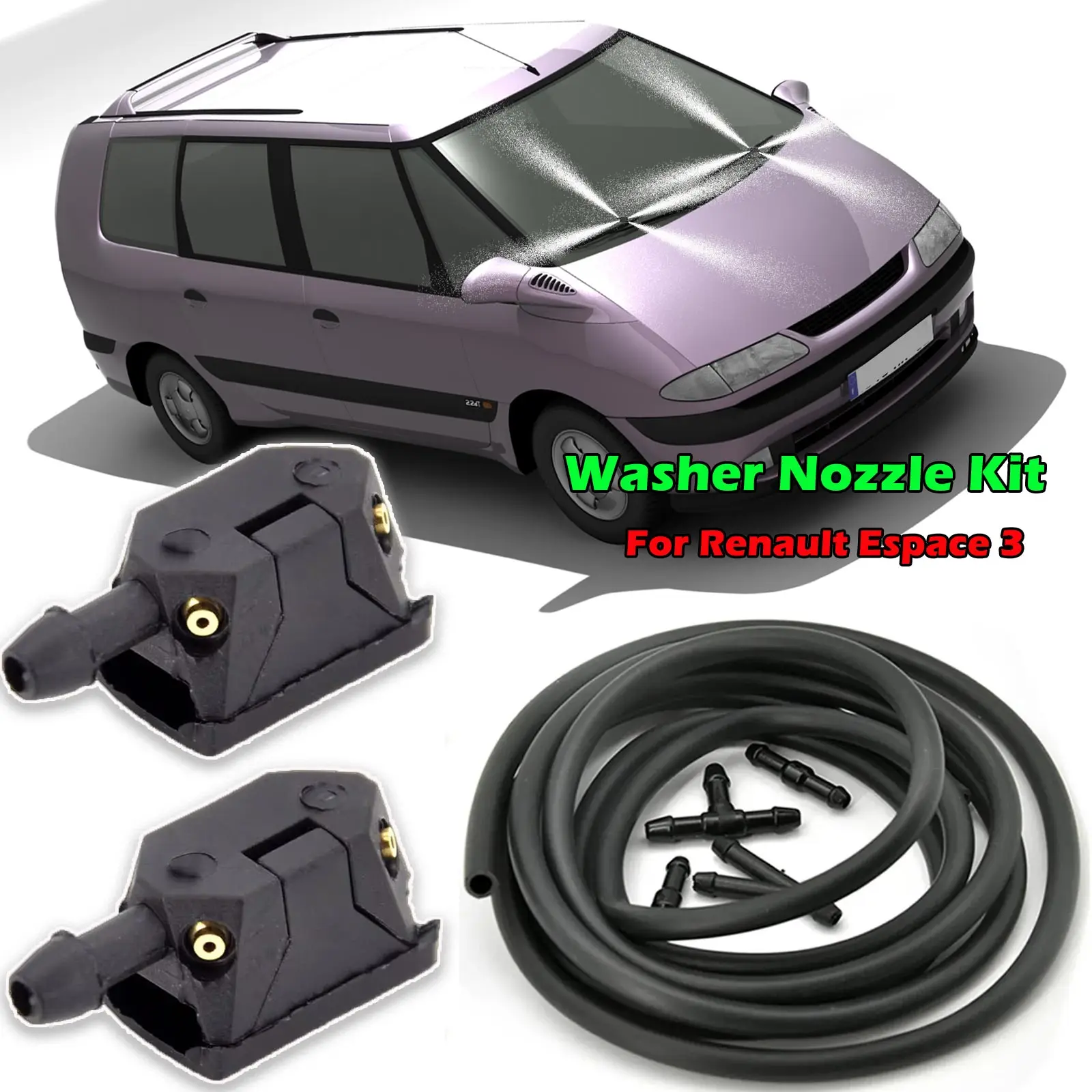 Buses Lave-glace Voiture Buses Lave-glace Pour Renault Espace 3 Grand ( 1996-2002) - Lot De 4 - En ABS - Remplacement Facile Buses Lave-glace Voiture Buses Lave-glace Pour Renault Espace 3 Grand ( 1996-2002) - Lot De 4 - En ABS - Remplacement Facile