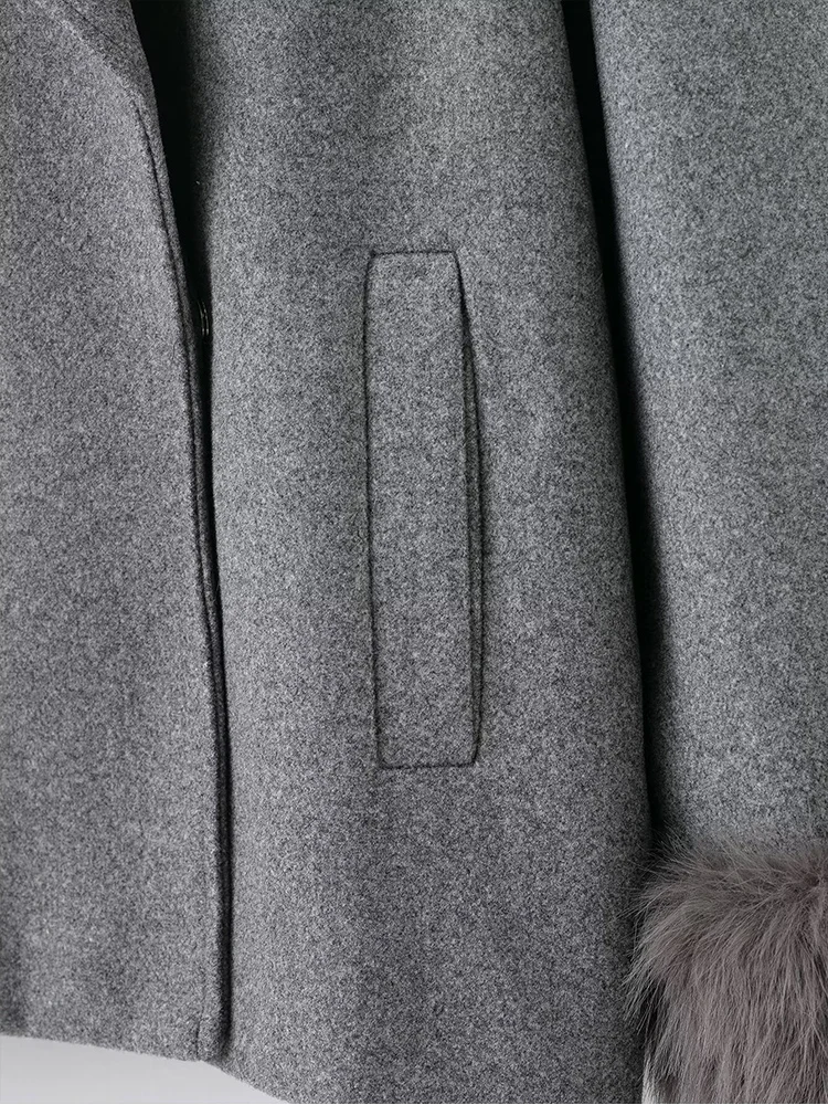  Elegant Woolen Short Coat For Ladies Solid Loose Lapel Furry Collar Long Sleeve Jacket Female 2025 Autumn Winter Chic Coat