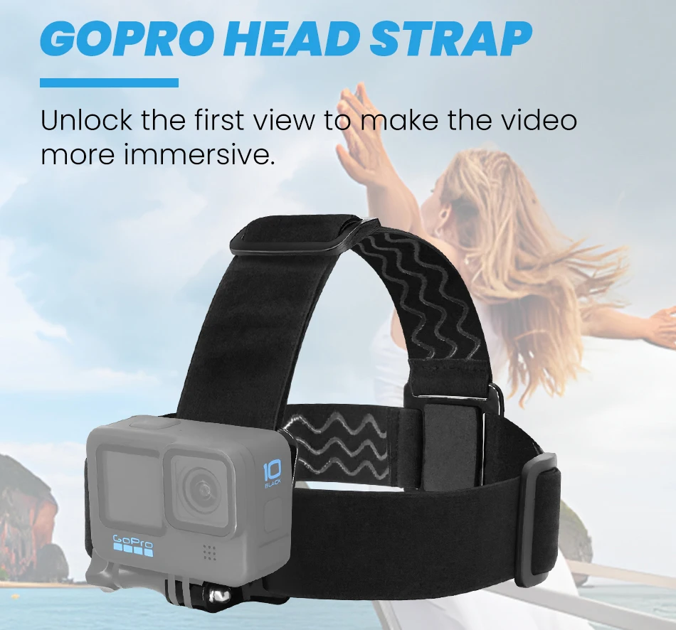 Description Picture 4 of itemGoPro HERO13 original Head Strap+QuickClip headband Insta360 accessory camera holder for Go Pro 12 11 10 9 8 Black sports camera