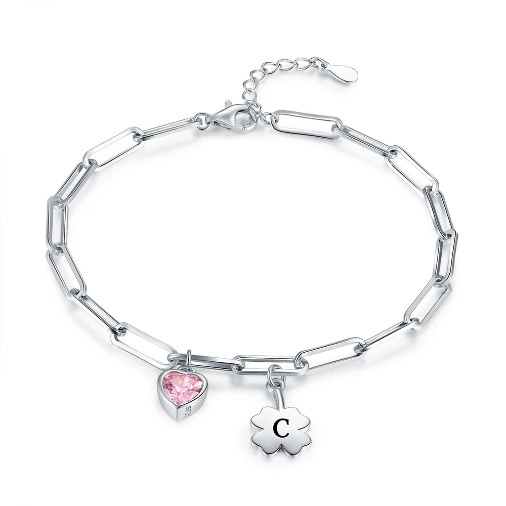 

Браслет из серебра 925 пробы с надписью «Four Clover»
