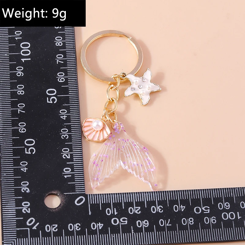 Aihua Chic Sommer Strand Muschel Shell Seestern Schlüsselanhänger Urlaub Meer Souvenir Geschenk Auto Schlüssel Halter Handtasche Anhänger DIY Schmuck – Detail 10