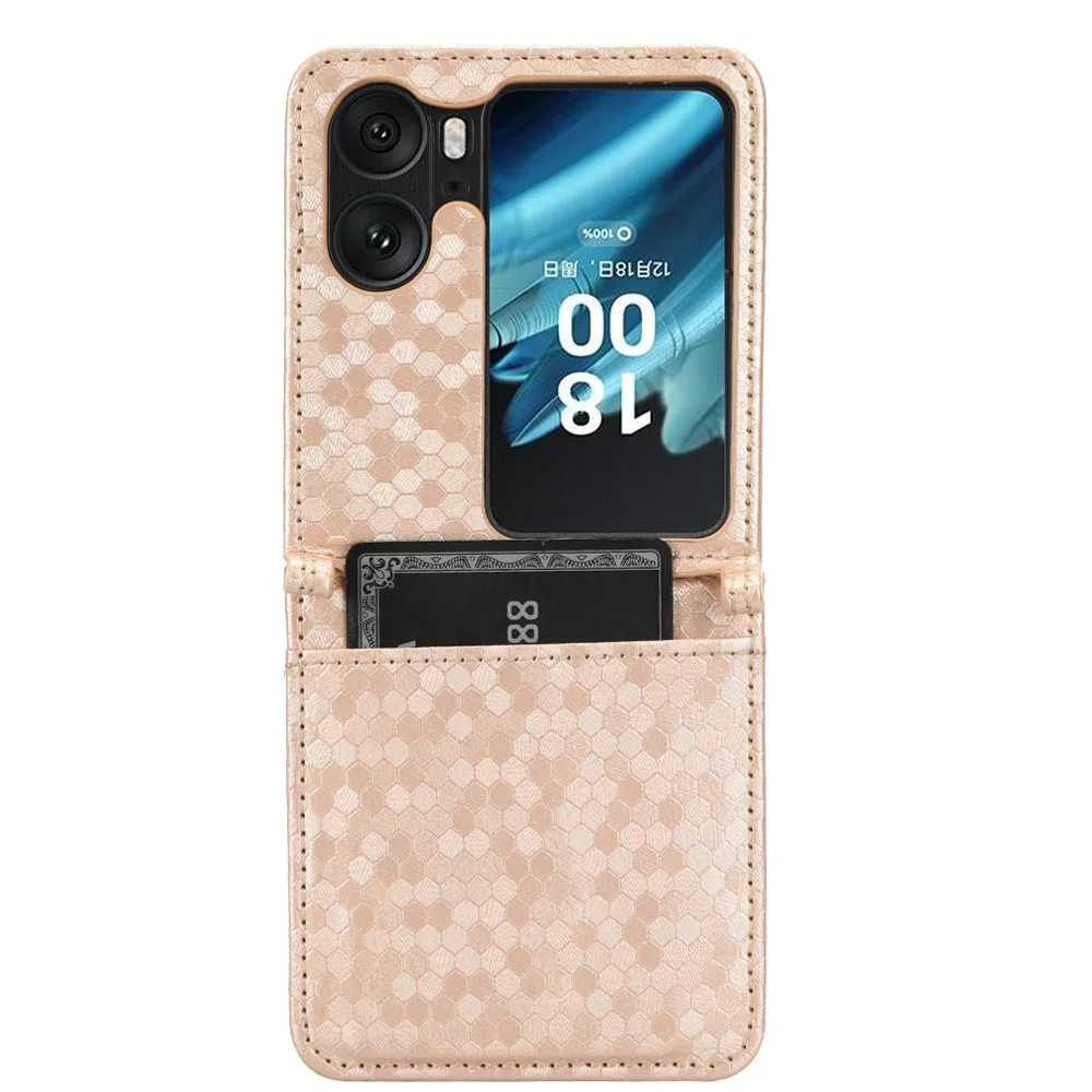 Geometric Leather Card Holder Wallet Non-Slip Shockproof Phone Case Cover
