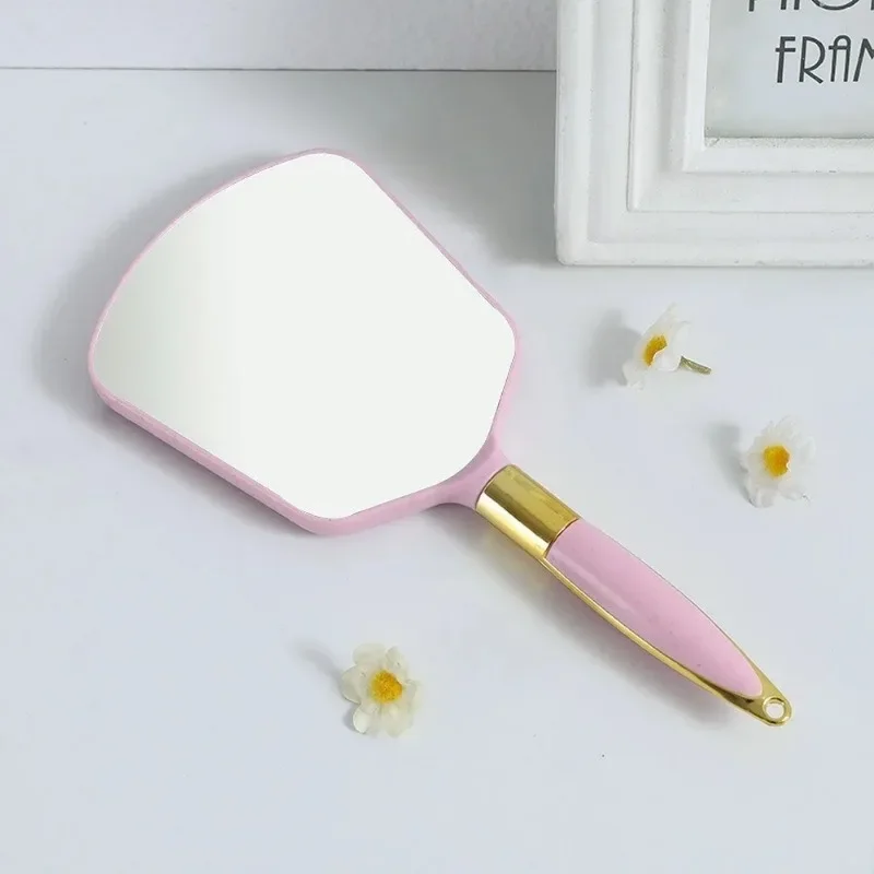 Vintage Handheld Makeup Mirror With Handle Hand Vanity Irregular Salon Dressing Table Compact Mirror For Dentist Home Cosmetics