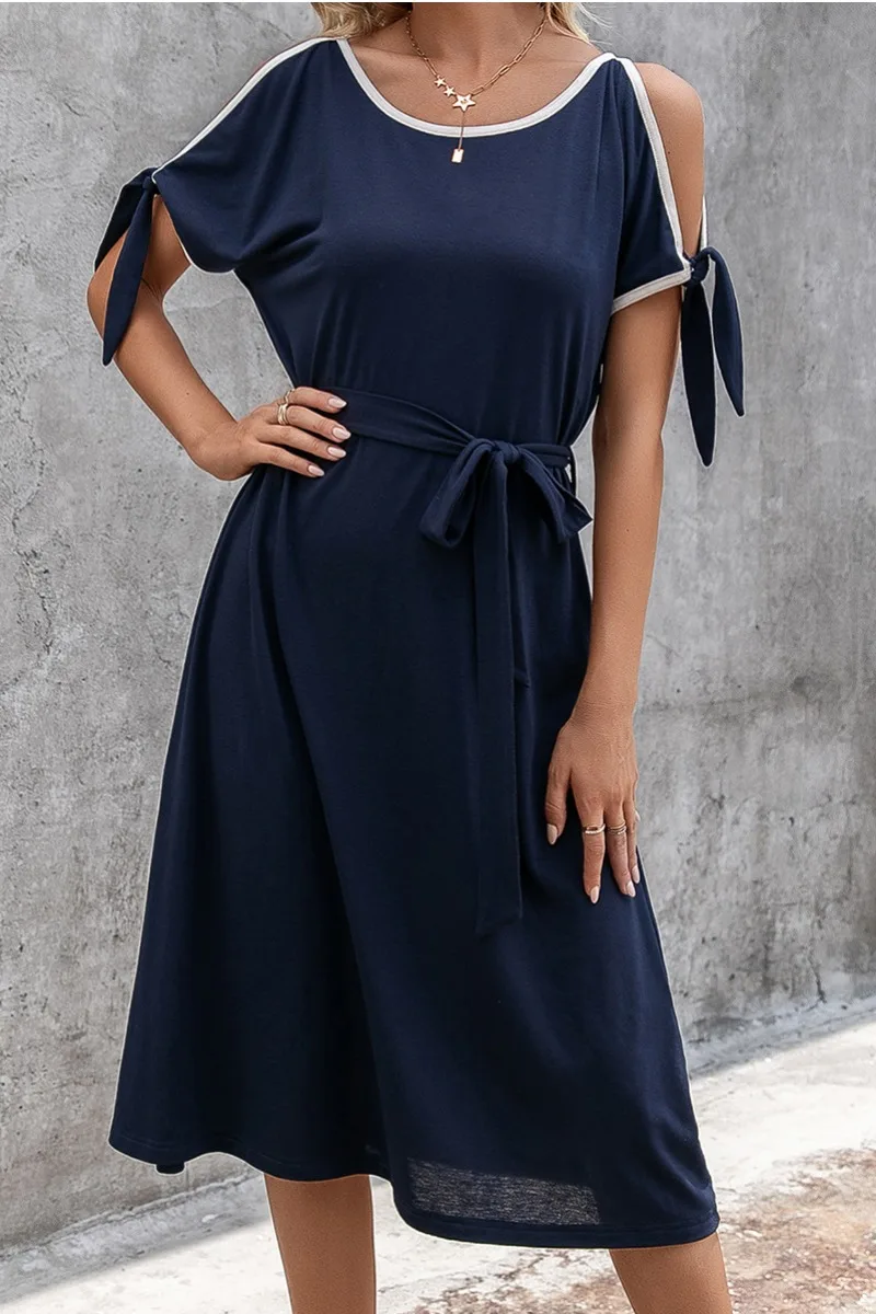

Popvil Bandage Design Split Sleeve A Line Dress