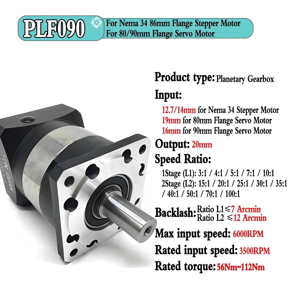 Nema23 Planetary Reducer 6.35/8/11/14mm input 14mm Output Ratio 5:1 10:1 for 60mm 200W 400W Servo Motor Reducetion Gearbox Gear