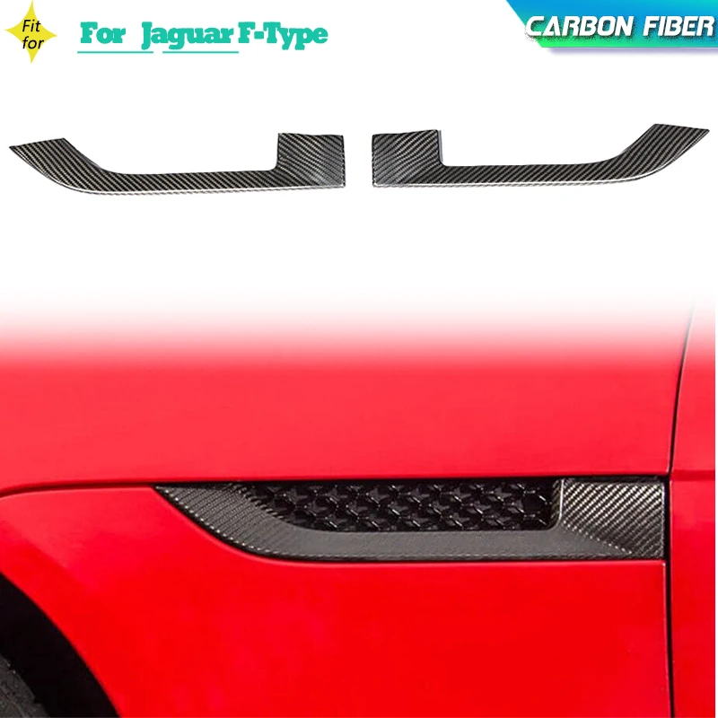 

Carbon Fiber Car Side Fender Cover Trims For Jaguar F-Type Coupe 2-Door 2013-2019 Add On Racing Front Side Fender Fins Covers