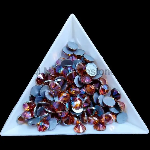 

1440pcs/pack All Size SS3-30 Amber wine red Flat Back Non HotFix Nail art Rhinestone Glass Decorations Garment Mix Rhinestone