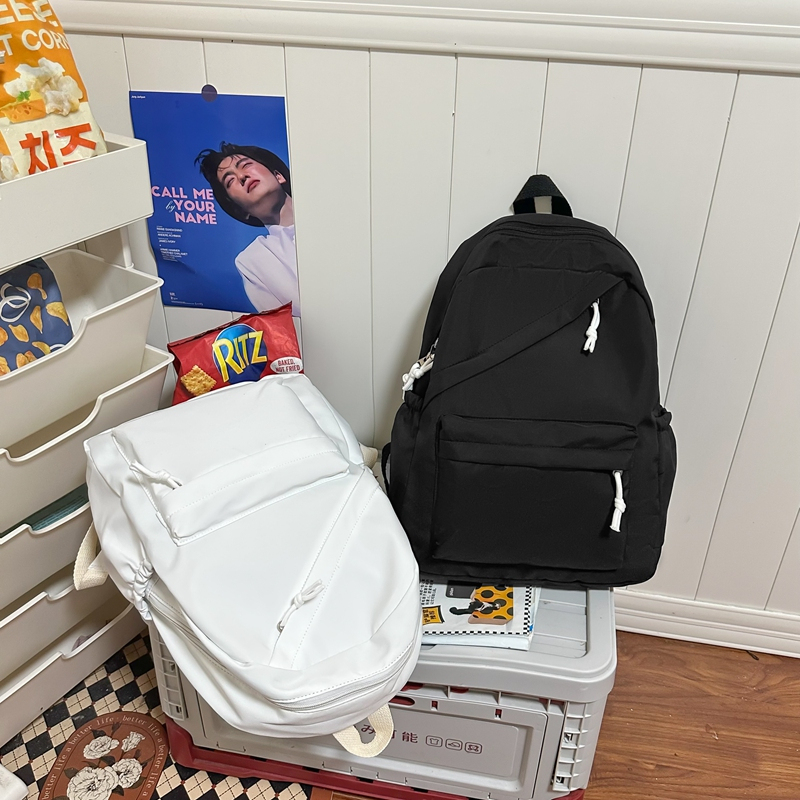 Simple Solid Color Casual Backpack, Lightweight Versatile High School Student Bag, Versatile Solid Color Daypacks ForHangingOut