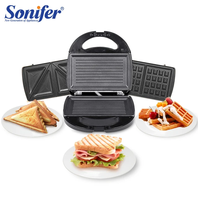 3 In-1 Electric Waffle Maker Grill Sandwich Cake Waffle Machine