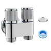 G1/2 1 In Two Out Double Control Washing Machine Faucet Toilet Triangle Valve Kitchen Sink Bathroom Basin Faucet Accessories 6