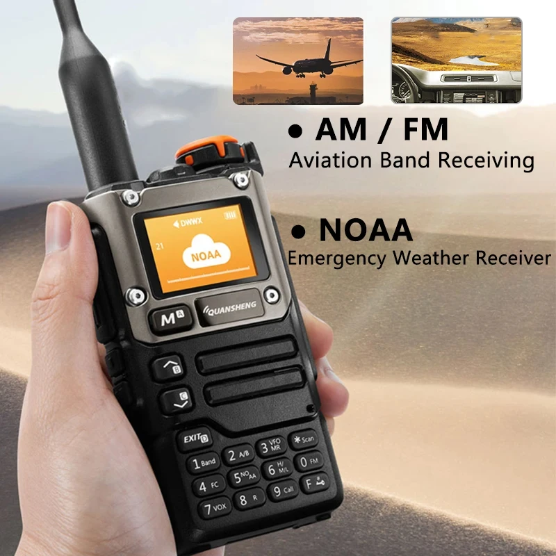 Quansheng UV-K6 Walkie Talkie 5W UV-K58 UV-K5(8) Two Way Radio 50-600MHz Full Band Receiving Type C Charge Air Band DTMF NOAA 3