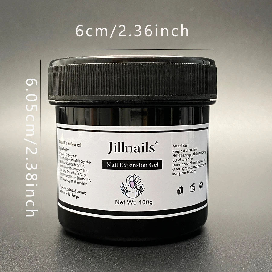 Jillnails 100g Reflective Builder Nail Gel for Nails Extensions Glitter Sparkling Self Levelilng Gel Polish 4