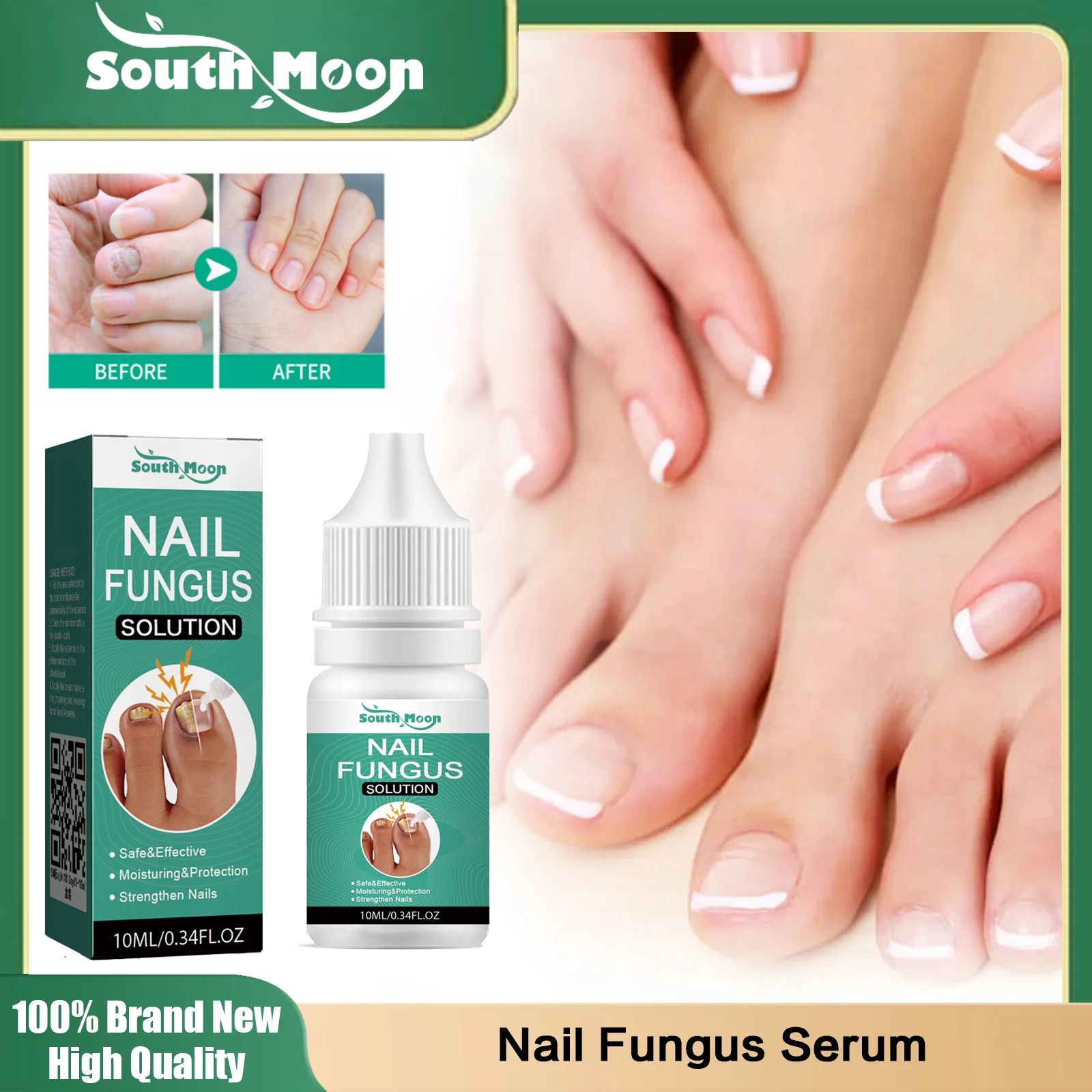 

South Moon Nail Fungus Therapy Serum Thicken Grey Nails Soften Anti Infection Paronychia Onychomycosis Toe Nail Whitening Liquid