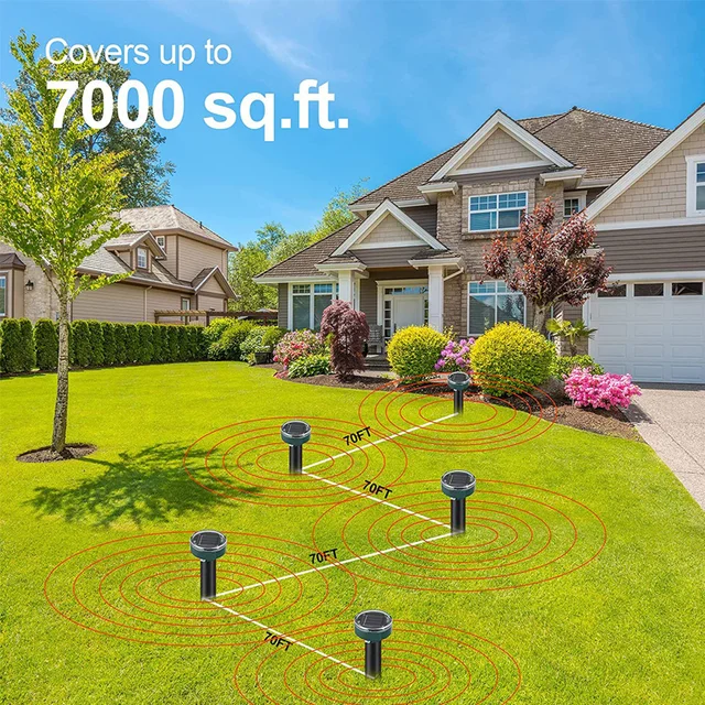 Napenergia -Visszataszító 2/4 Db Ultrahangos Riasztó, Hogy Megszabaduljon A Vakond Gopher Kígyók Vole -Tól És Más Földalatti Kártevőktől - Image 5