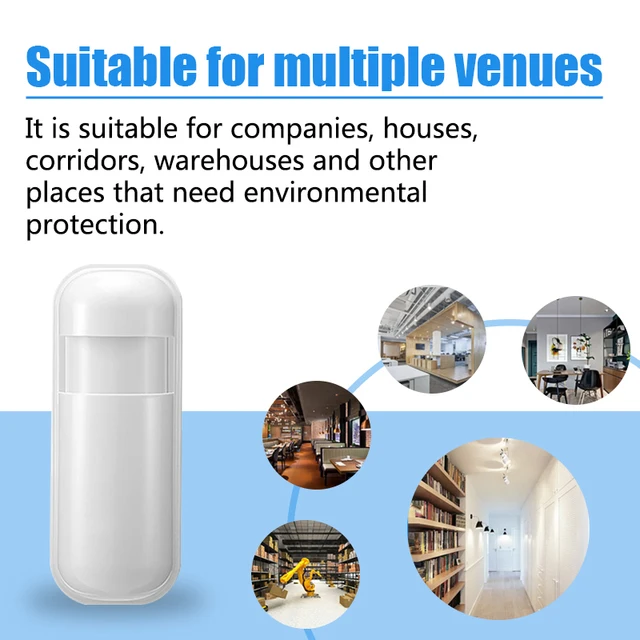 Auto Pet-proof PIR Infrared Motion Sensor 433Mhz Alarm Detector With Flash Led Light for Smart Home Security Alarm System 6