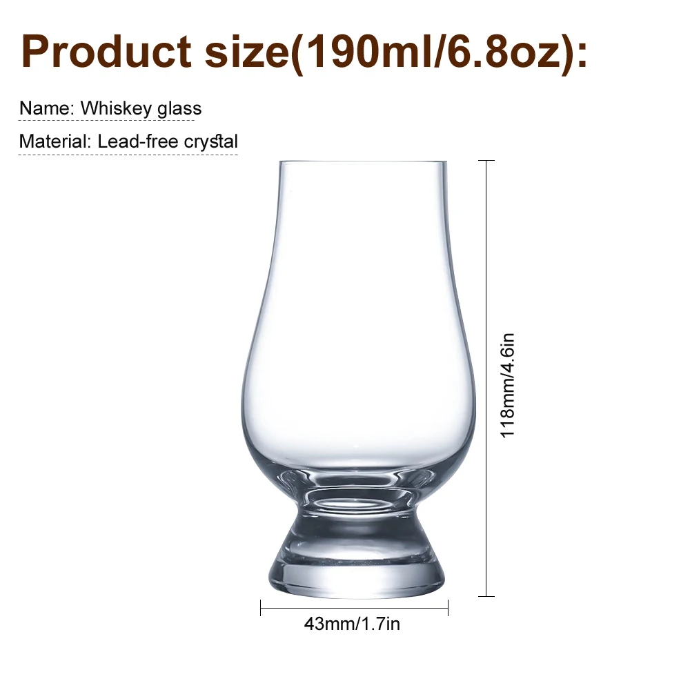 Description Picture 2 of item1/6PCS Whiskey Cup Transparent Lead Free Crystal Glass Whiskey Cup Set Glass Spirits Wine Glasses Scotch Drinking Glasses