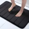 Memory Sponge Stripe Bathroom Non slip, Water Absorbent, Machine Washable Floor Mat 1