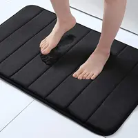 Memory Sponge Stripe Bathroom Non slip, Water Absorbent, Machine Washable Floor Mat