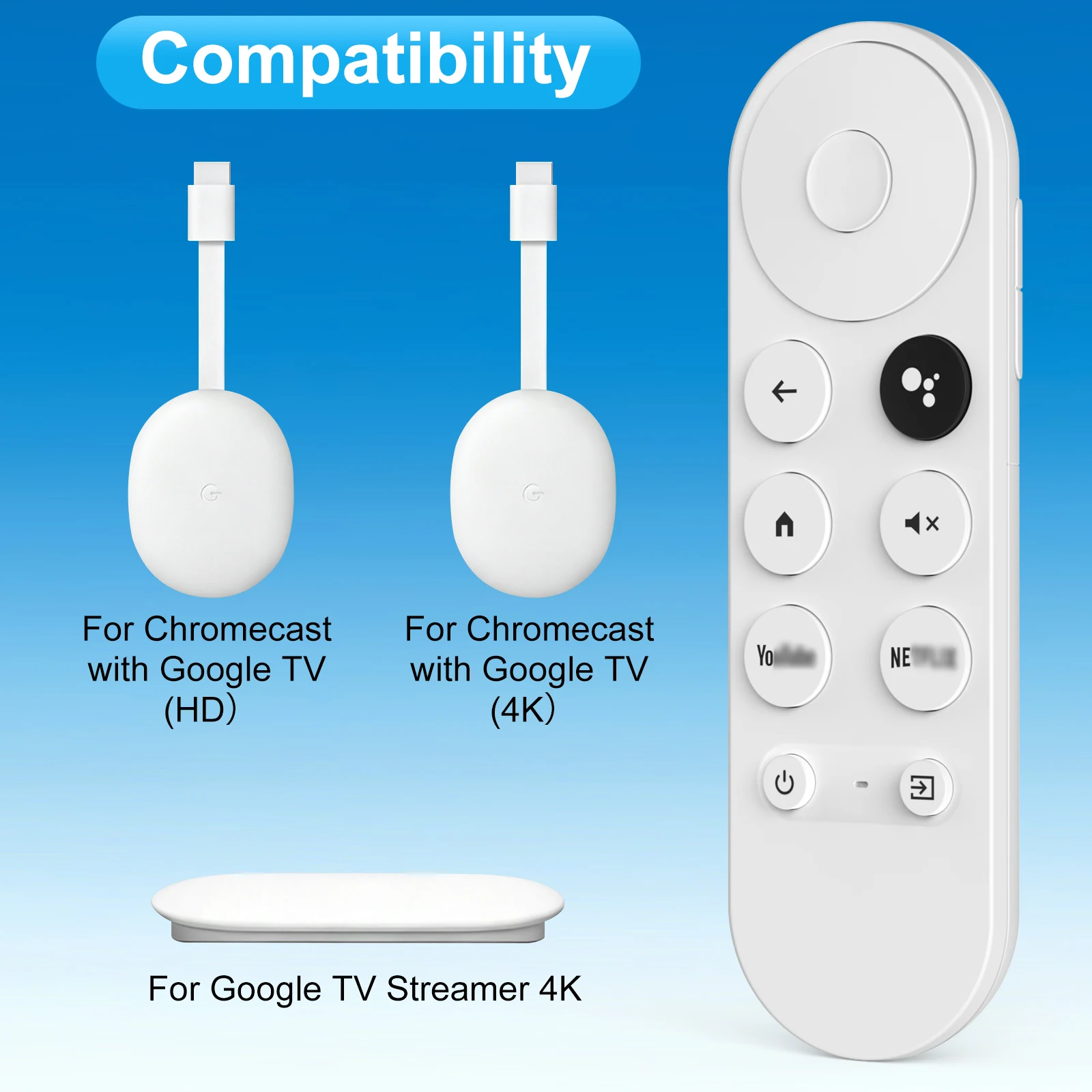 Universal Voice-Control Replacement Remote for Google Chromecast and TV Streaming Devices