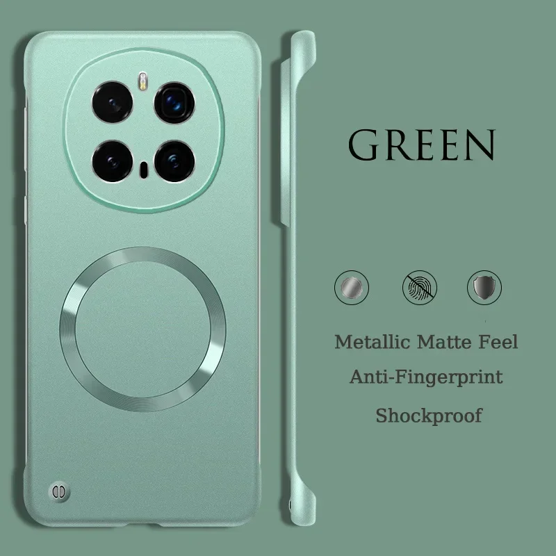 Ultra Thin Metallic Frameless Magnetic Phone Case - Magsafe Matte Shockproof PC Cover