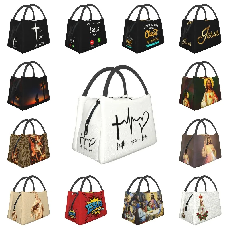 

Теплоизолированный Ланч-бокс с надписью Faith Hope Love, Иисус Евангелия, христианский Христос, обеденный контейнер для кемпинга, дорожный пищевой бокс