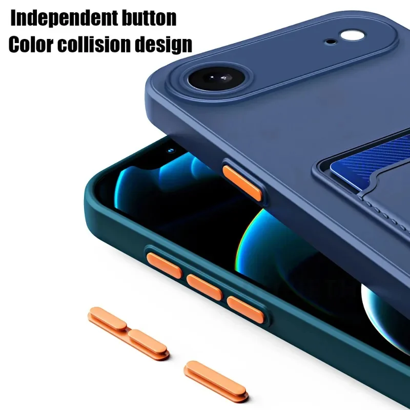 Shockproof Silicone Card Holder Wallet Phone Case - Soft and Durable Protector Cover