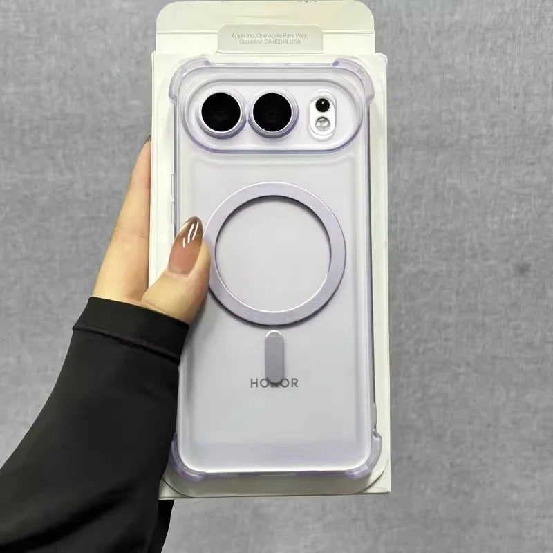 Magnetic Wireless Charging Clear TPU Shockproof Phone Case