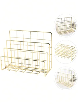 1 pz portadocumenti organizzatore sorter portariviste portaoggetti da tavolo cartella per libri da scrivania documenti organizer verticale in metallo in lega
