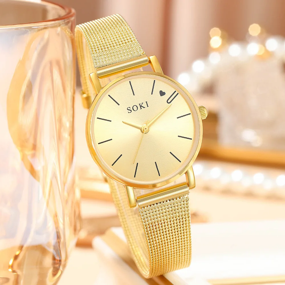 Luxury Women's Quartz Wristwatches Dial Alloy Strap Stainless Steel Female Quartz Watch Ladies Wristwatch Clock for Girl