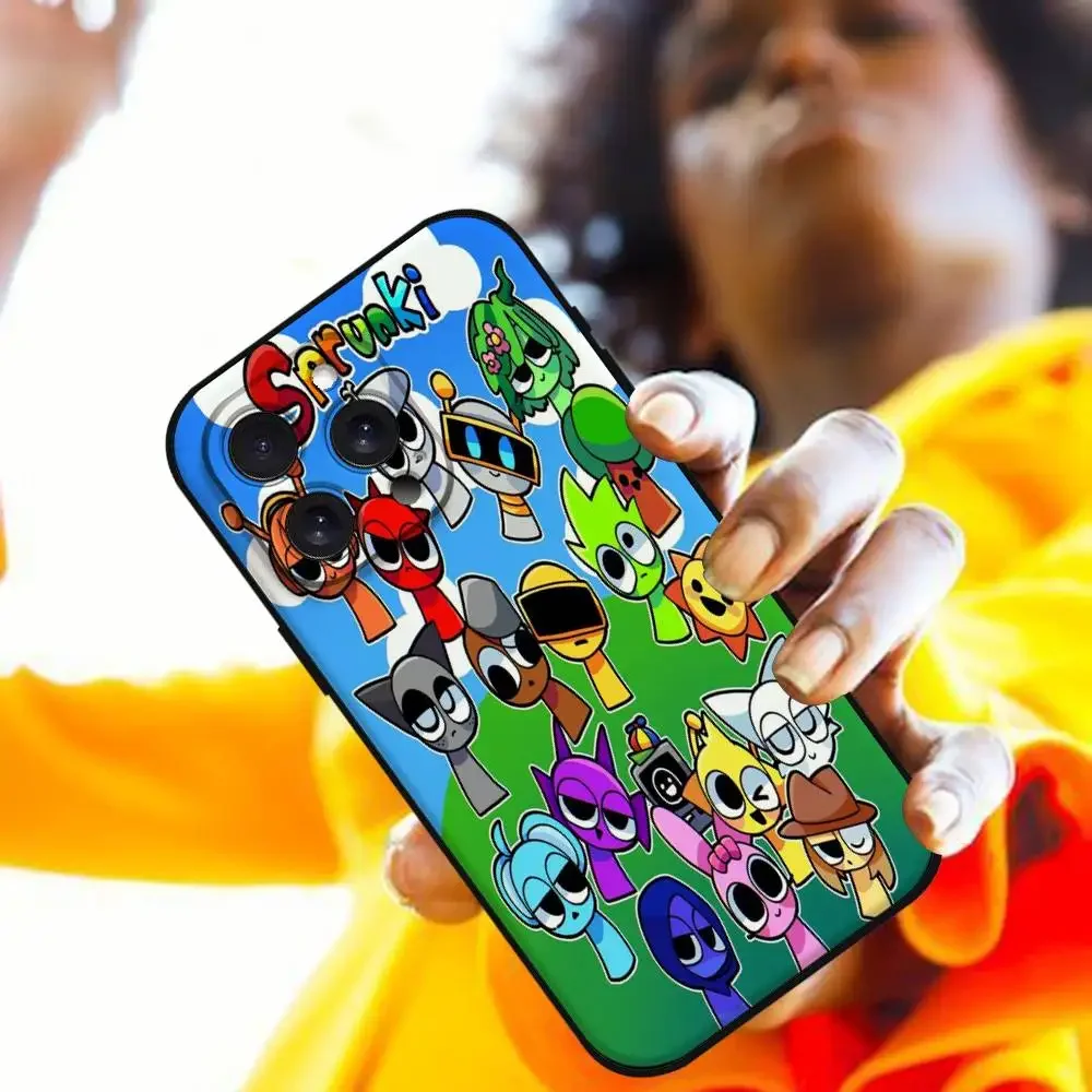 Whimsical Cartoon Sprunki Shockproof Silicone Phone Case